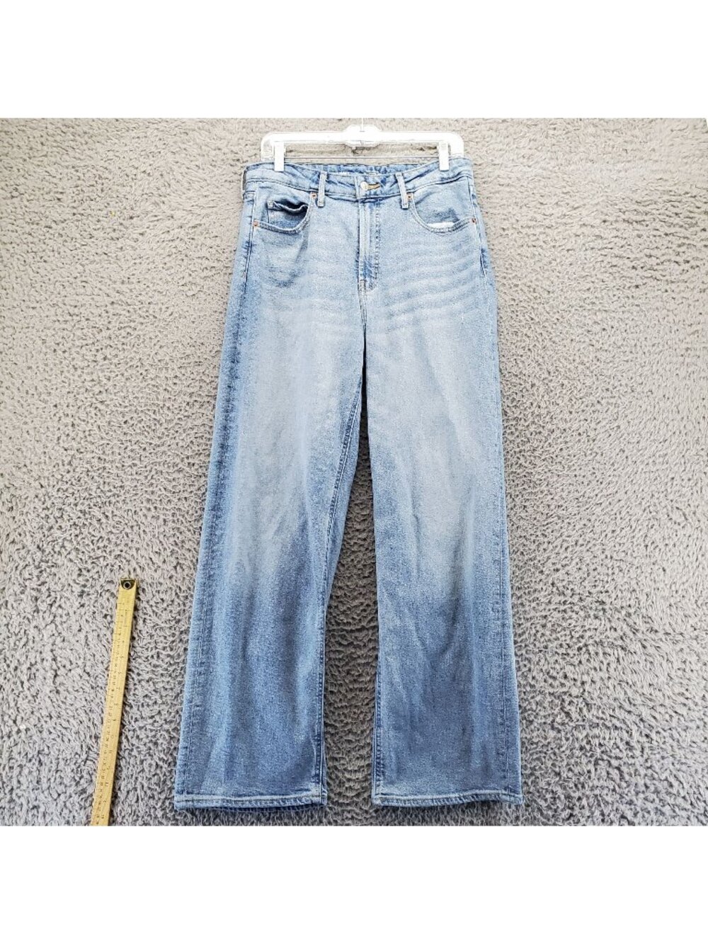 Old Navy Jeans Womens Size 10 Light Blue Extra High Rise Sky Hi Wide Leg Stretch